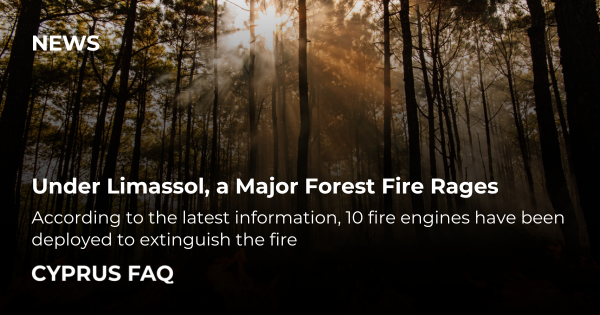 Under Limassol, a Major Forest Fire Rages