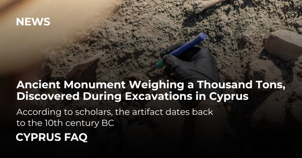 Izrakumos Kiprā atklāts tūkstoš tonnu smags senais piemineklis