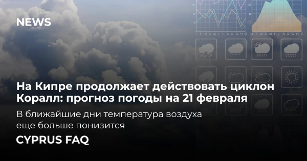 На Кипре продолжает действовать циклон Коралл: прогноз погоды на 21 февраля