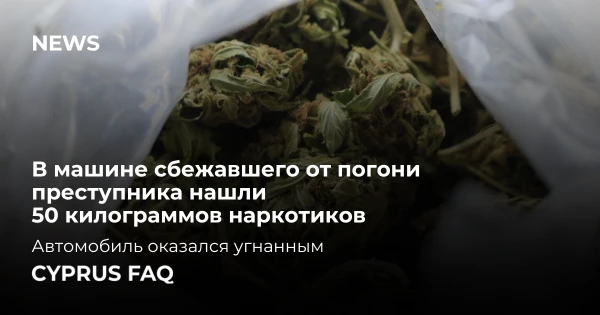 В машине сбежавшего от погони преступника нашли 50 килограммов наркотиков