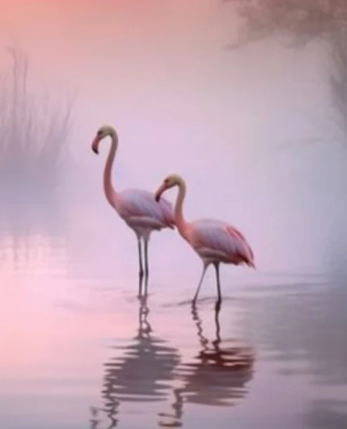 Πεζοπορία στη λίμνη με αλάτι με φλαμίνγκο