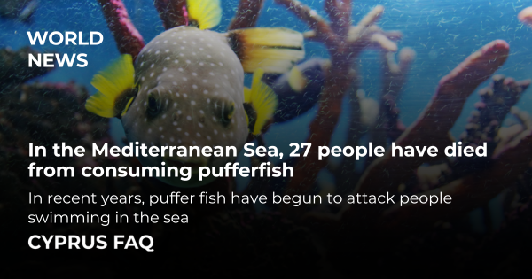 In the Mediterranean Sea, 27 people have died from consuming pufferfish
